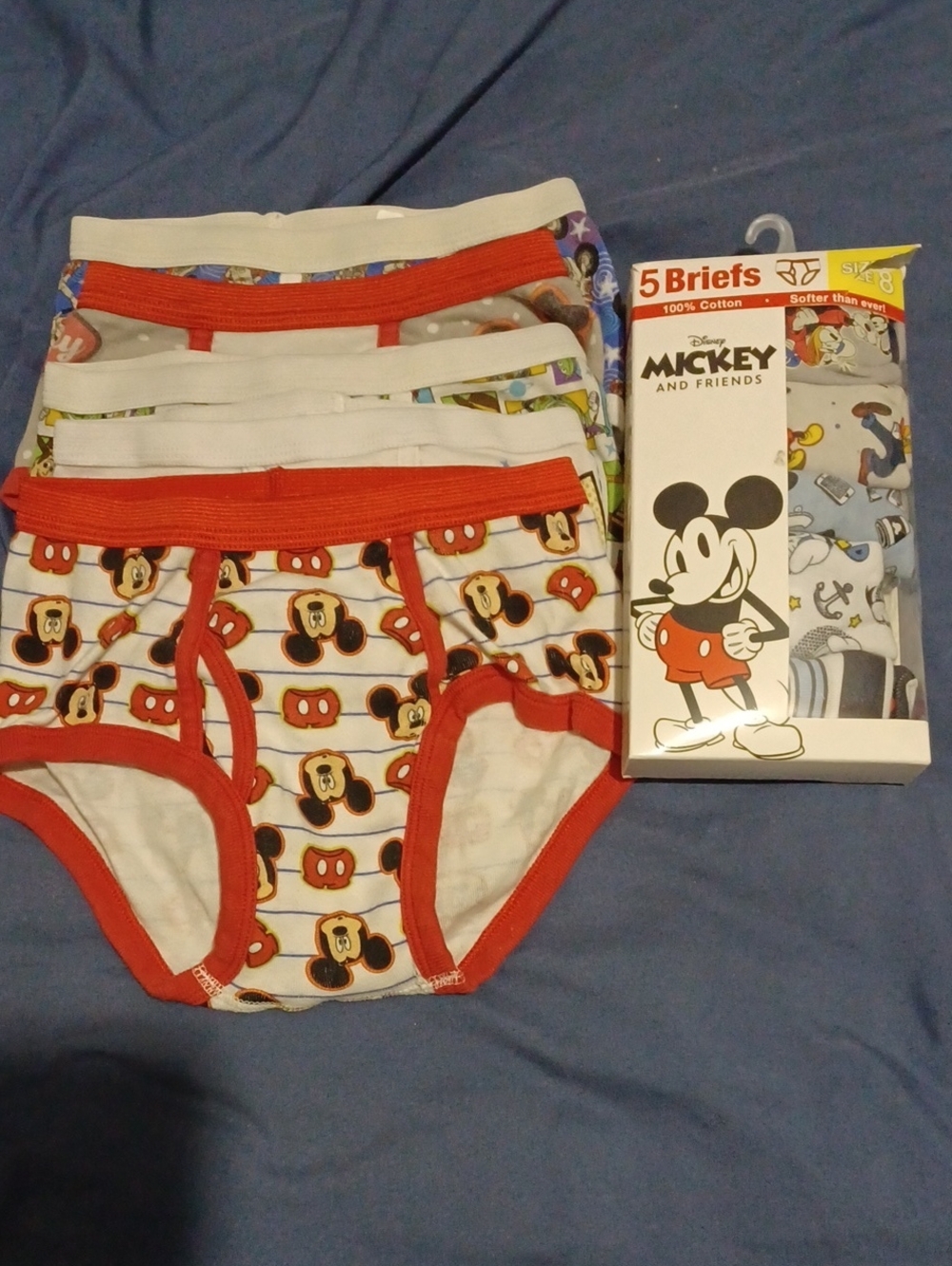 Bundle Of 10 Disney Boys Briefs Underwear Size 8